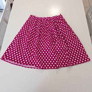Grace Karin Pink Polka Dot Pleated A-Line Skirt‎ Retro Rockabilly Magenta Large